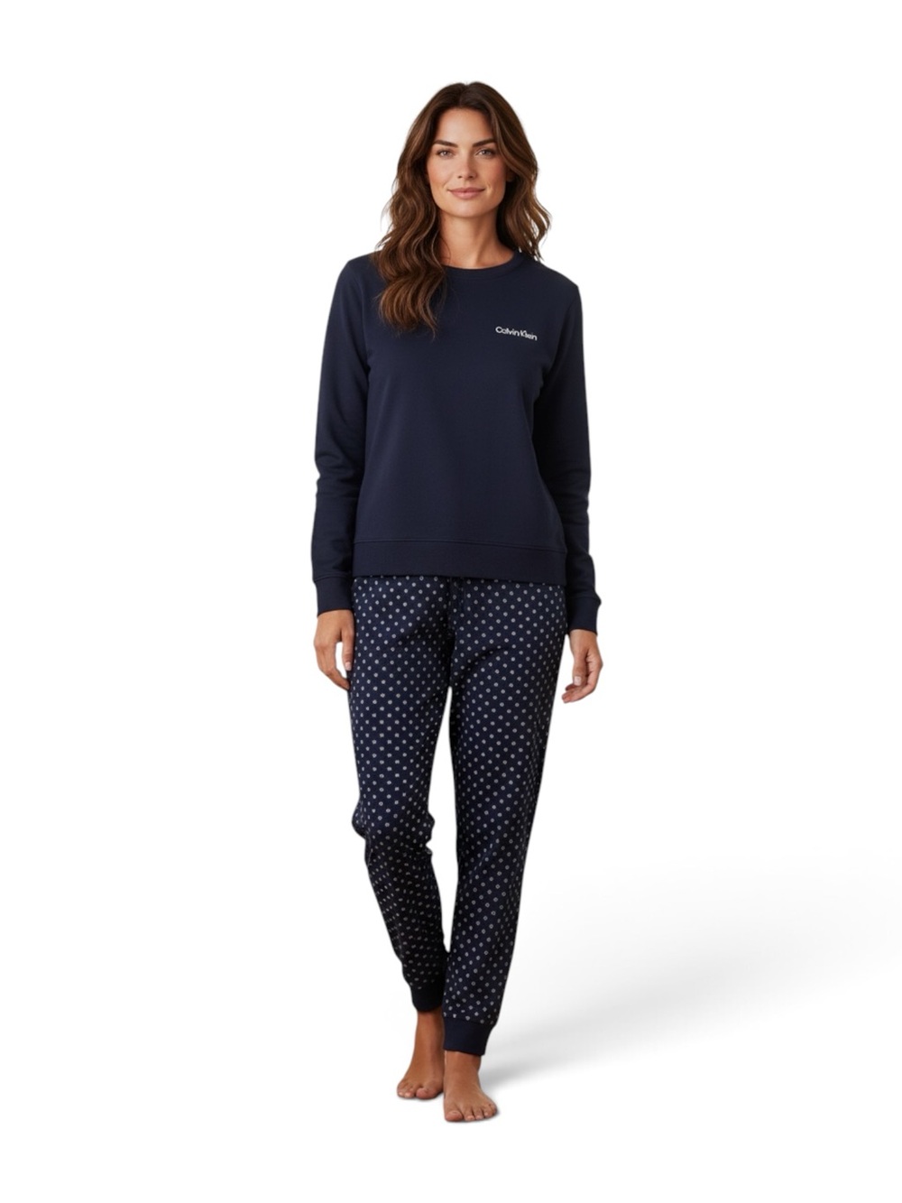 Calvin Klein Pajama Set Womens Large Navy Blue Lounge Set Loungewear PJs